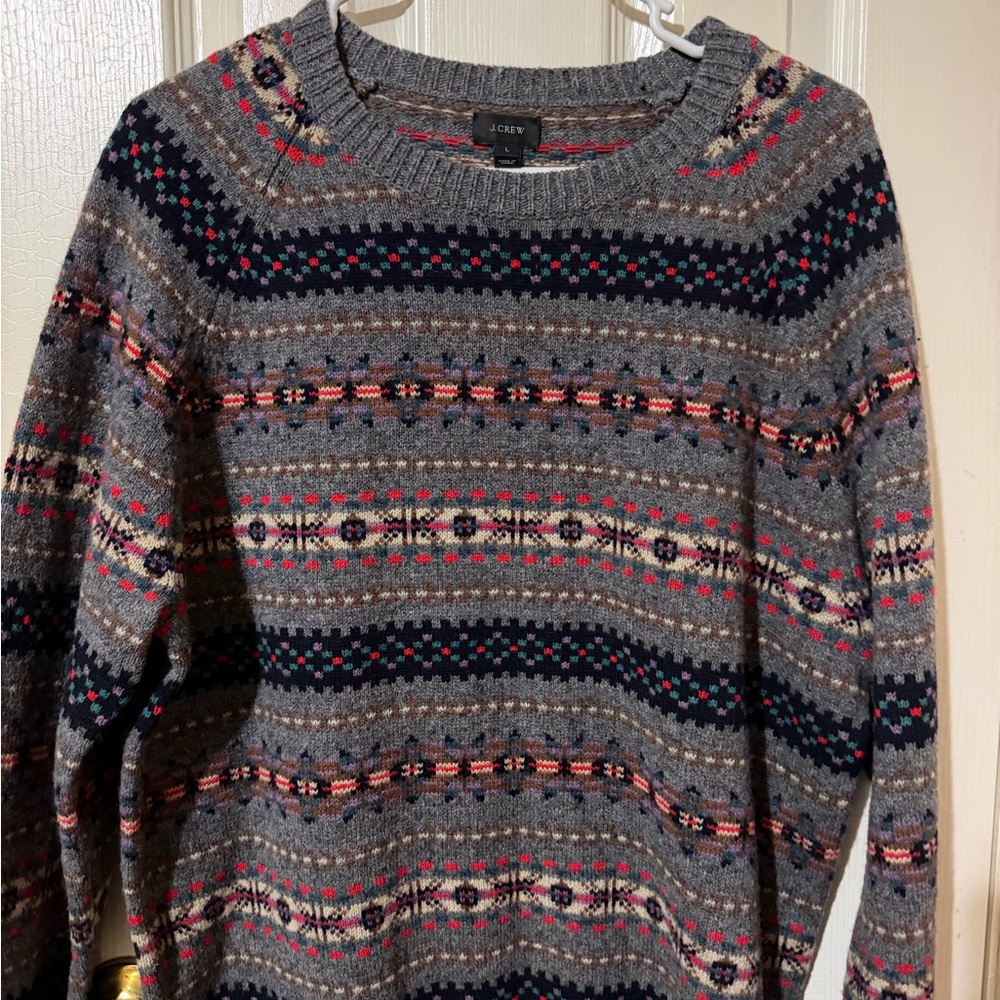 J. Crew Men's Multicolor Striped Crewneck Sweater